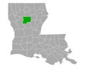 Map of Winn in Louisiana Royalty Free Stock Photo