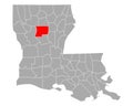 Map of Winn in Louisiana Royalty Free Stock Photo