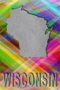 Map of Wisconsin, colorful background