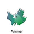 Map of Wismar design template, vector illustration of Map Germany on white background