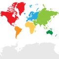 Colorful political map World continents. Royalty Free Stock Photo