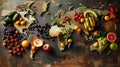 World Map Created With Fruits and Vegetables Royalty Free Stock Photo