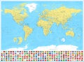 World map and Flags - highly detailed vector illustration Royalty Free Stock Photo