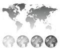 Map of the World and globes Royalty Free Stock Photo