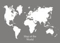 Map of the World on a grey background. Vector Royalty Free Stock Photo