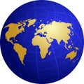 Map of the world illustration on globe grid Royalty Free Stock Photo