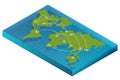 Map world isometric concept. 3d flat illustration of Map world. Vector world map connection Political World Map