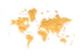 Map of the world made of cane sugar Royalty Free Stock Photo