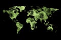 Map of world made of green connections