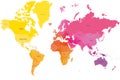 Colorful political map of World. Royalty Free Stock Photo