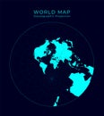 Map of The World. Stereographic.