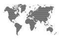 Map world. Worldmap global. Worldwide globe. Grey continents isolated on white background. Simple flat gray silhouette map world. Royalty Free Stock Photo