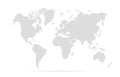 Map world. Worldmap global. Worldwide globe. Grey continents isolated on white background. Simple flat gray silhouette map world Royalty Free Stock Photo