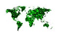 Map of the worrld silhouette with green stain over black Royalty Free Stock Photo