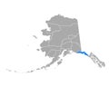 Map of Yakutat in Alaska