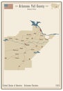 Map of Yell County in Arkansas Royalty Free Stock Photo