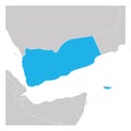 Map of Yemen green highlighted with neighbor countries Royalty Free Stock Photo
