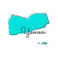 Map of Yemen Vector Design Template.