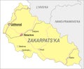 Map of Zakarpattia Oblast (Transcarpatia) Royalty Free Stock Photo