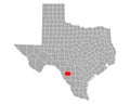 Map of Zavala in Texas Royalty Free Stock Photo