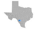 Map of Zavala in Texas Royalty Free Stock Photo