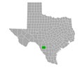 Map of Zavala in Texas Royalty Free Stock Photo