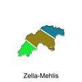 Map of Zella Mehlis colorful design, World Map International vector template with outline graphic sketch style on white background Royalty Free Stock Photo