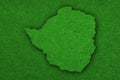 Map of Zimbabwe on green felt