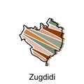 Map of Zugdidi, vector illustration design template, Vector Illustration high quality map of the American state of Georgia