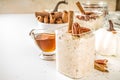 Maple cinnamon overnight oatmeal Royalty Free Stock Photo