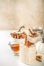 Maple cinnamon overnight oatmeal Royalty Free Stock Photo