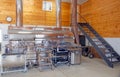 inside view Berkshires Massachusetts maple sugarhouse with equipment