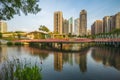 Maple Garden next to Taiwan Boulevard in Taichung, taiwan Royalty Free Stock Photo