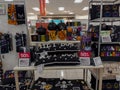 Display of Halloween-themed home decoration items for sale at a Kohls store. Pillows,
