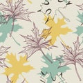 Maple leaf fall stylish seamless pattern