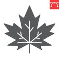 Maple leaf glyph icon Royalty Free Stock Photo