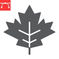 Maple leaf glyph icon, thanksgiving and nature, leaf sign vector graphics, editable stroke solid icon, eps 10. Royalty Free Stock Photo