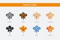 maple leaf icon in different style. maple leaf vector icons designed in outline, solid, colored, filled, gradient, and flat style Royalty Free Stock Photo