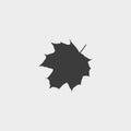 Maple leaf icon in a flat design in black color. Vector illustration eps10 Royalty Free Stock Photo