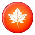 Maple leaf icon, flat style Royalty Free Stock Photo