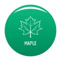 Maple leaf icon vector green Royalty Free Stock Photo