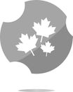 Maple leaf icon on web button . Flat sign isolated on white background Royalty Free Stock Photo