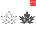 Maple leaf line and glyph icon