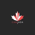 Maple leaf logo Canada traditional red and white flag colors Canadian national symbol Royalty Free Stock Photo