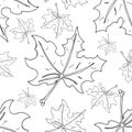 Maple leaf seamless pattern. Vector of a seamless maple leaf pattern. Hand drawn maple leaf Royalty Free Stock Photo