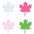 Maple leaf shape cut out of squared graph paper Royalty Free Stock Photo