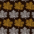 Maple leaf silhouette pattern, seamless maple background Royalty Free Stock Photo