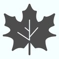 Maple leaf solid icon. Canada forest tree leaves shape sign. Autumn season vector design concept, glyph style pictogram Royalty Free Stock Photo