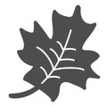 Maple leaf solid icon. Canadian symbol vector illustration isolated on white. Tree foliage glyph style design, designed Royalty Free Stock Photo