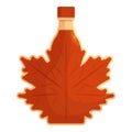 Maple leaf syrup icon cartoon vector. Canada leaf branded